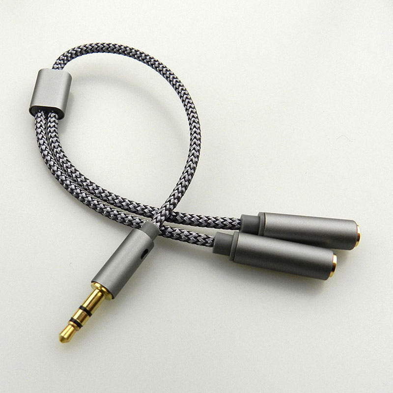 Earphone Splitter Jack - 3.5mm ses dağıtıcı kablosu Y Jack